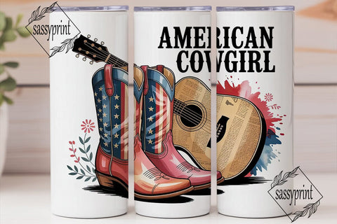 American Cowgirl 20oz Tumbler Wrap Sublimation sassyprint 
