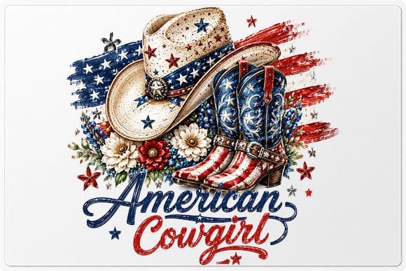 American Cowgirl Boots and Hat PNG | Patriotic Western Sublimation PNG SVG BillahCrafts 