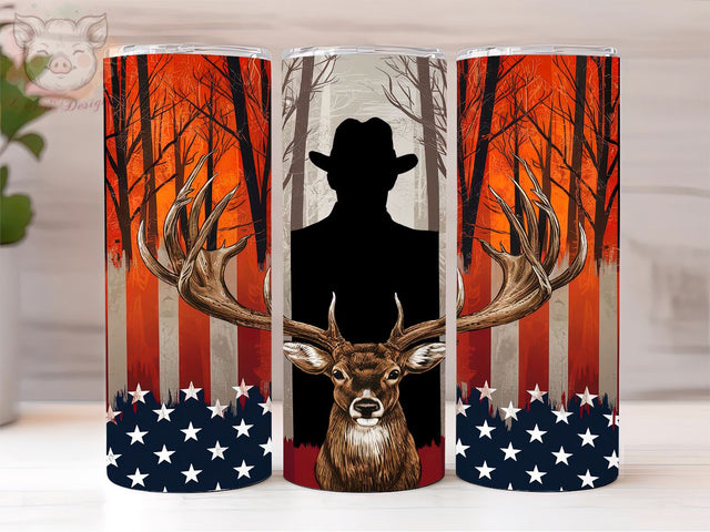 American Deer Hunting 20oz Tumbler Png, Straight & Tapered Tumbler Png, Deer Hunting Tumbler Png, Digital Download PNG Sublimation Lara' s Designs 