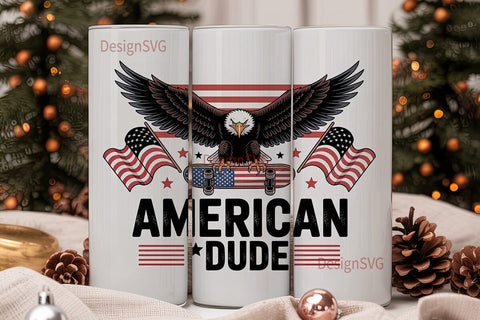 American Dude 20oz Tumbler Wrap Sublimation DesignSVG 