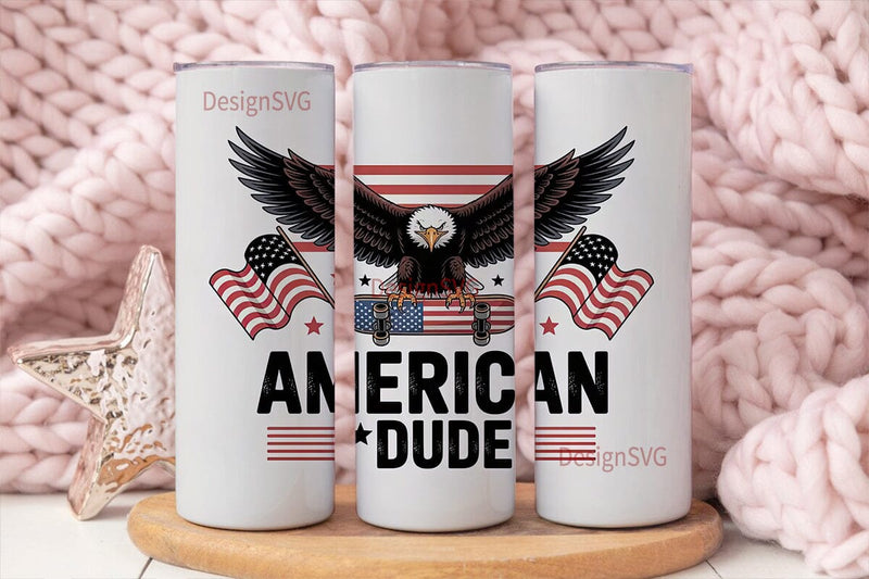 American Dude 20oz Tumbler Wrap Sublimation DesignSVG 
