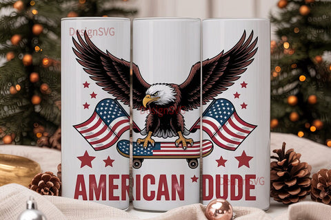 American Dude 20oz Tumbler Wrap Sublimation DesignSVG 