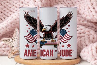 American Dude 20oz Tumbler Wrap Sublimation DesignSVG 