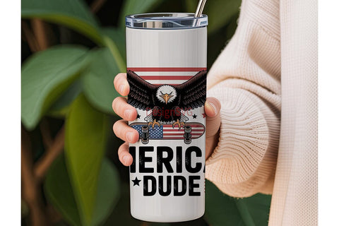 American Dude 20oz Tumbler Wrap Sublimation DesignSVG 