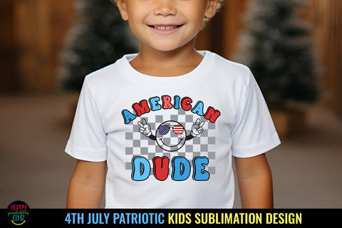 American Dude PNG I Kids 4th of July Sublimation I Patriotic Sublimation Happy Printables Club 