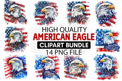 American Eagle Clipart Sublimation bundle SVG CraftingStudio 