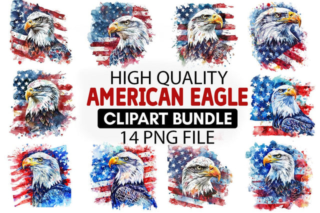 American Eagle Clipart Sublimation bundle SVG CraftingStudio 