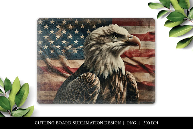 American Eagle Cutting Board Design, Rustic Flag Sublimation Sublimation BijouBay 