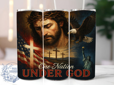 American Eagle Flag 20oz Tumbler, US Flag, Patriotic Design, One Nation, Vertical Panels, Skinny Tumbler, Sublimation PNG Sublimation ToriDesigns 
