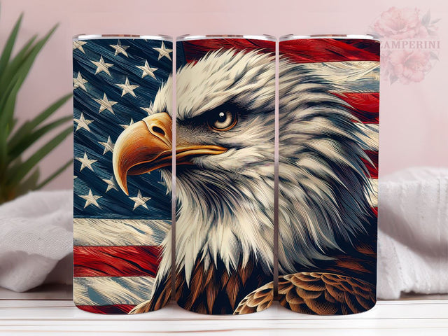 American Eagle Flying Flag July 4th 20 oz Skinny Tumbler, Eagle USA Flag 20 Oz Skinny Tumbler Wrap, Straight & Tapered Tumbler Wrap, Instant Digital Download Sublimation Li Zamperini 