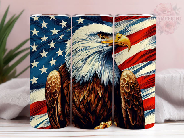 American Eagle Flying Flag July 4th 20 oz Skinny Tumbler, Eagle USA Flag 20 Oz Skinny Tumbler Wrap, Straight & Tapered Tumbler Wrap, Instant Digital Download Sublimation Li Zamperini 