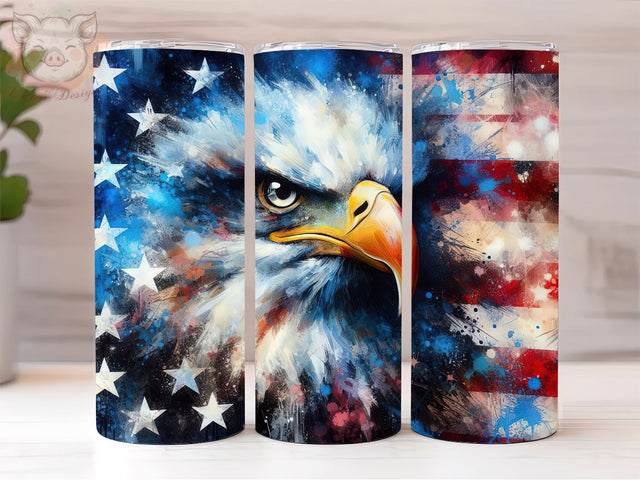American Eagle Flying Flag July 4th 20oz Tumbler Png, Straight & Tapered Tumbler Png, American Tumbler Png, Digital Download PNG Sublimation Lara' s Designs 