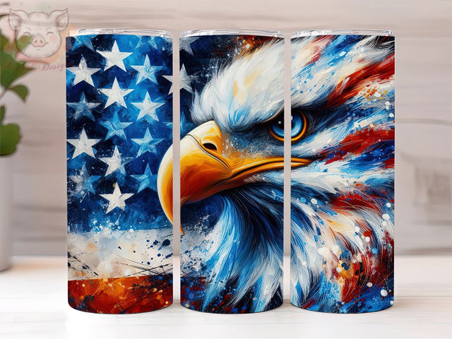 American Eagle Flying Flag July 4th 20oz Tumbler Png, Straight & Tapered Tumbler Png, American Tumbler Png, Digital Download PNG Sublimation Lara' s Designs 