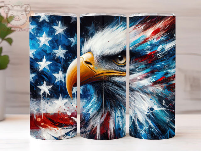 American Eagle Flying Flag July 4th 20oz Tumbler Png, Straight & Tapered Tumbler Png, American Tumbler Png, Digital Download PNG Sublimation Lara' s Designs 