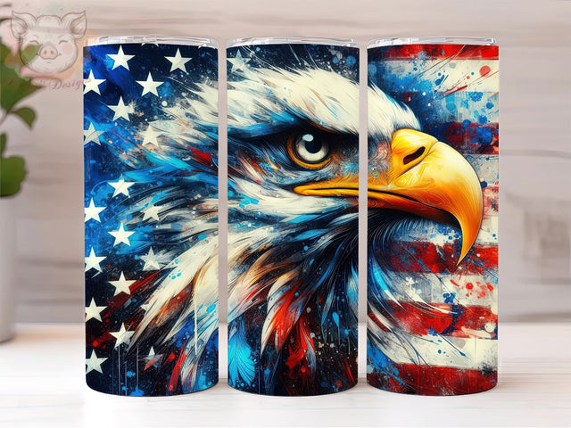 American Eagle Flying Flag July 4th 20oz Tumbler Png, Straight & Tapered Tumbler Png, American Tumbler Png, Digital Download PNG Sublimation Lara' s Designs 