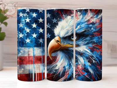American Eagle Flying Flag July 4th 20oz Tumbler Png, Straight & Tapered Tumbler Png, American Tumbler Png, Digital Download PNG Sublimation Lara' s Designs 