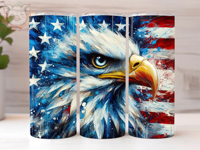 American Eagle Flying Flag July 4th 20oz Tumbler Png, Straight & Tapered Tumbler Png, American Tumbler Png, Digital Download PNG Sublimation Lara' s Designs 
