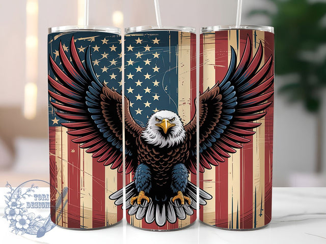 American Eagle Freedom Tumbler, Patriotic Tumbler Wrap, USA Flag Sublimation Design, Bald Eagle Tumbler PNG, 4th Of July Tumbler, 20oz Sublimation Wrap, Freedom Tumbler Design Sublimation ToriDesigns 