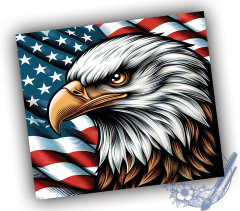 American Eagle in Flag 20oz Skinny Tumbler, 4th of July Tumbler Png, Straight & Tapered Tumbler Wrap, Instant Digital Download Sublimation ToriDesigns 