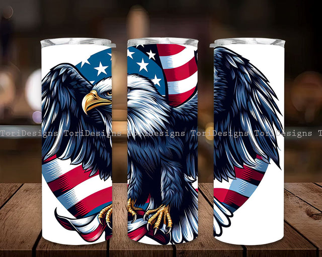 American Eagle in Flag July 4th 20 oz Skinny Tumbler Sublimation Design, American Flag Eagle PNG, Patriotic Sublimation, Instant Digital Download PNG Sublimation ToriDesigns 