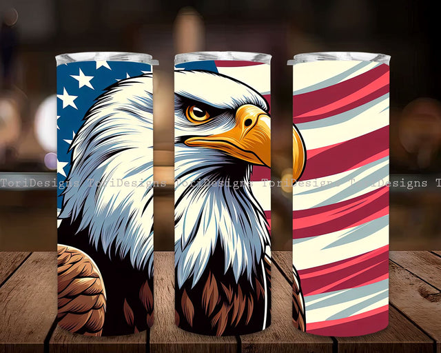 American Eagle in Flag July 4th 20 oz Skinny Tumbler Sublimation Design, American Flag Eagle PNG, Patriotic Sublimation, Instant Digital Download PNG Sublimation ToriDesigns 