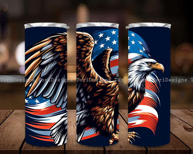 American Eagle in Flag July 4th 20 oz Skinny Tumbler Sublimation Design, American Flag Eagle PNG, Patriotic Sublimation, Instant Digital Download PNG Sublimation ToriDesigns 