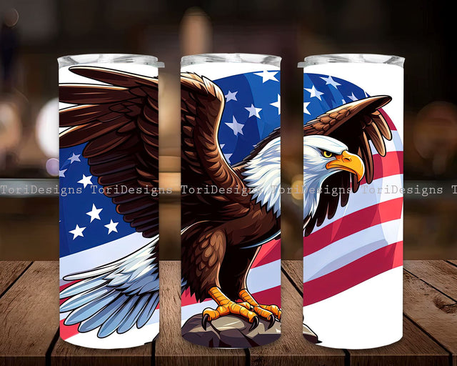 American Eagle in Flag July 4th 20 oz Skinny Tumbler Sublimation Design, American Flag Eagle PNG, Patriotic Sublimation, Instant Digital Download PNG Sublimation ToriDesigns 