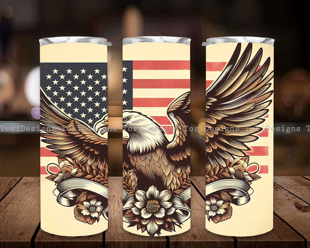 American Eagle in Flag July 4th 20 oz Skinny Tumbler Sublimation Design, American Flag Eagle PNG, Patriotic Sublimation, Instant Digital Download PNG Sublimation ToriDesigns 