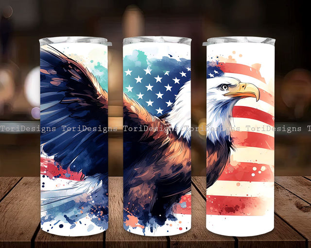 American Eagle in Flag July 4th 20 oz Skinny Tumbler Sublimation Design, American Flag Eagle PNG, Patriotic Sublimation, Instant Digital Download PNG Sublimation ToriDesigns 