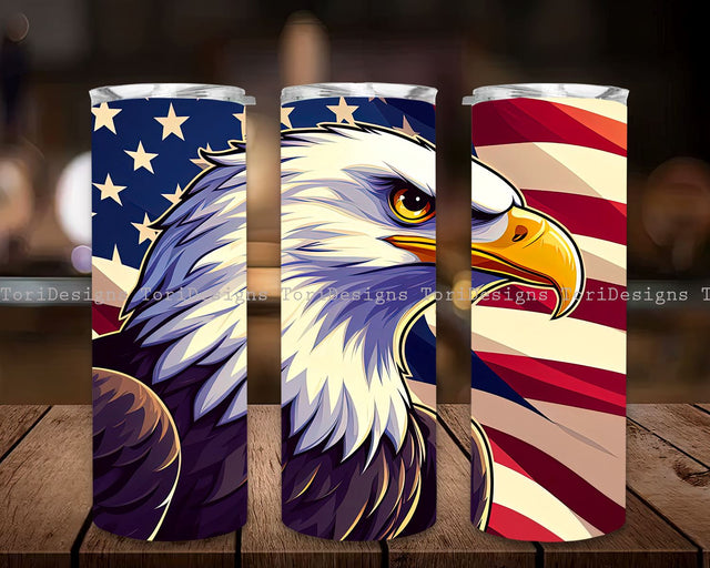 American Eagle in Flag July 4th 20 oz Skinny Tumbler Sublimation Design, American Flag Eagle PNG, Patriotic Sublimation, Instant Digital Download PNG Sublimation ToriDesigns 