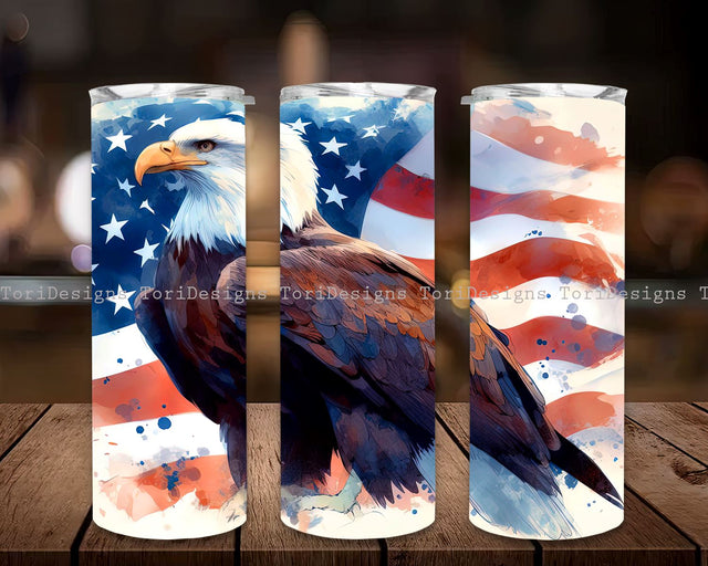 American Eagle in Flag July 4th 20 oz Skinny Tumbler Sublimation Design, American Flag Eagle PNG, Patriotic Sublimation, Instant Digital Download PNG Sublimation ToriDesigns 