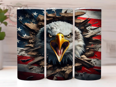 American Eagle Patriotic Tumbler, Patriotic Tumbler Wrap, USA Flag Tumbler, 20oz Tumbler Sublimation, Bald Eagle Tumbler, Digital Tumbler Wrap, Fourth of July Tumbler Sublimation Lara' s Designs 