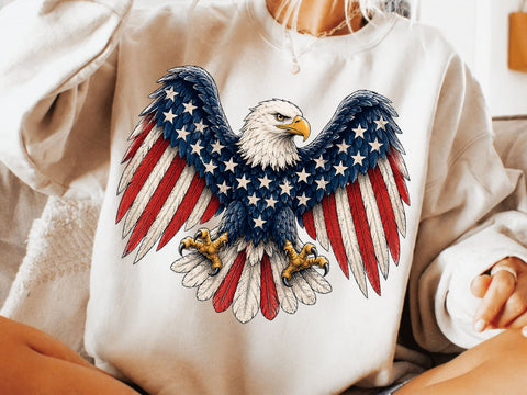 American Eagle Png, 4th of July Png, Faux Patchwork Eagle Png, Usa Png, Fourth of July Png, America Png, Patriotic Png SVG DesignDestine 