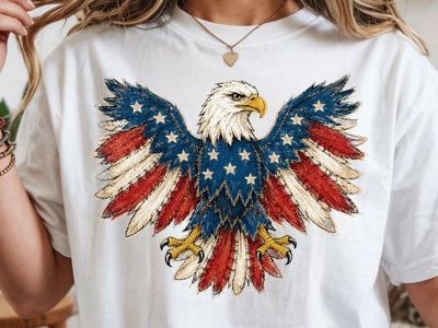 American Eagle Png, 4th of July Png, Faux Patchwork Eagle Png, Usa Png, Fourth of July Png, America Png, Patriotic Png SVG DesignDestine 