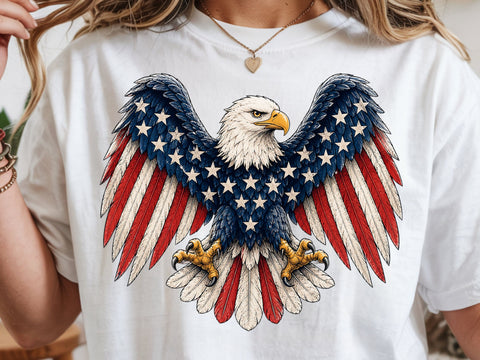 American Eagle Png, 4th of July Png, Faux Patchwork Eagle Png, Usa Png, Fourth of July Png, America Png, Patriotic Png SVG DesignDestine 