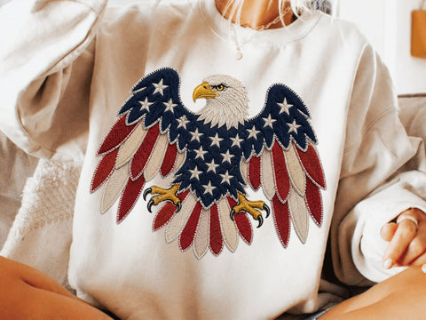 American Eagle Png, 4th of July Png, Faux Patchwork Eagle Png, Usa Png, Fourth of July Png, America Png, Patriotic Png SVG DesignDestine 