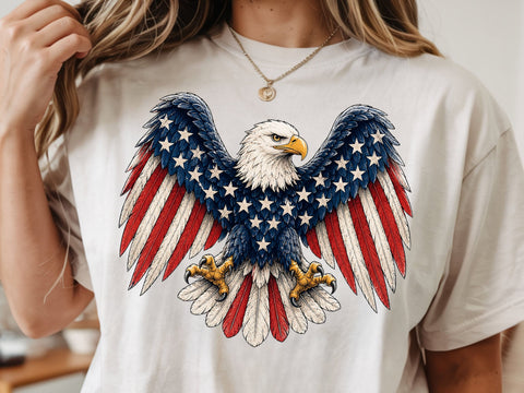 American Eagle Png, 4th of July Png, Faux Patchwork Eagle Png, Usa Png, Fourth of July Png, America Png, Patriotic Png SVG DesignDestine 