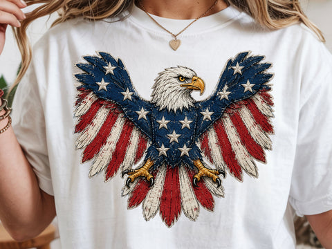 American Eagle Png, 4th of July Png, Faux Patchwork Eagle Png, Usa Png, Fourth of July Png, America Png, Patriotic Png SVG DesignDestine 