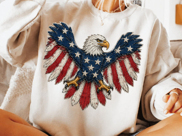 American Eagle Png, 4th of July Png, Faux Patchwork Eagle Png, Usa Png, Fourth of July Png, America Png, Patriotic Png SVG DesignDestine 