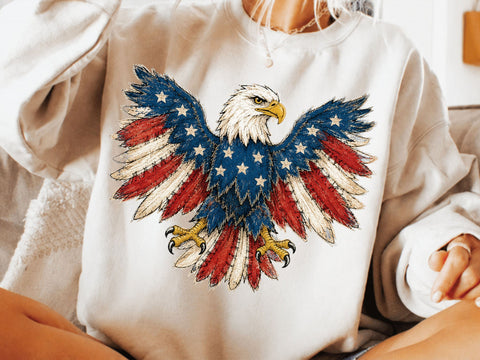 American Eagle Png, 4th of July Png, Faux Patchwork Eagle Png, Usa Png, Fourth of July Png, America Png, Patriotic Png SVG DesignDestine 