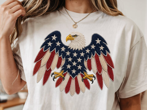 American Eagle Png, 4th of July Png, Faux Patchwork Eagle Png, Usa Png, Fourth of July Png, America Png, Patriotic Png SVG DesignDestine 