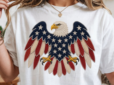 American Eagle Png, 4th of July Png, Faux Patchwork Eagle Png, Usa Png, Fourth of July Png, America Png, Patriotic Png SVG DesignDestine 