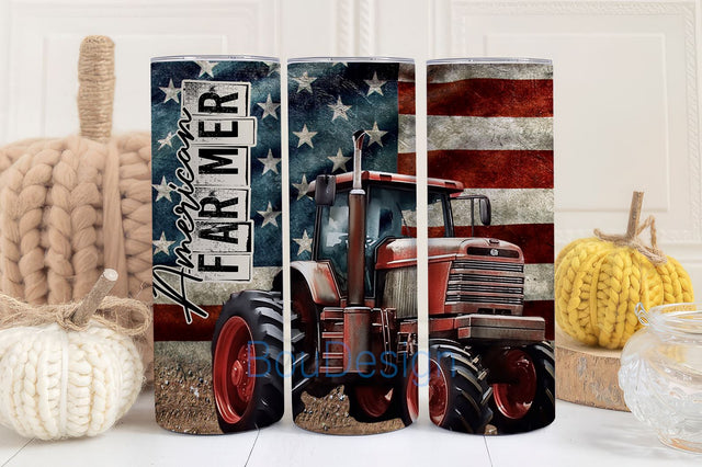 American Farmer, Tumbler Instant Download, Farm Truck Design, Sublimation Tumbler, Tumbler Wrap, 20 oz Sublimation Tumbler, Tumbler Design Sublimation BouDesign 