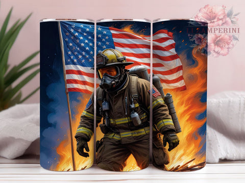 American Firefighter 20oz Tumbler Wrap PNG, Fireman Rescue Fire Tumbler Png, Straight & Tapered Tumbler Wrap, Instant Digital Download Sublimation Li Zamperini 