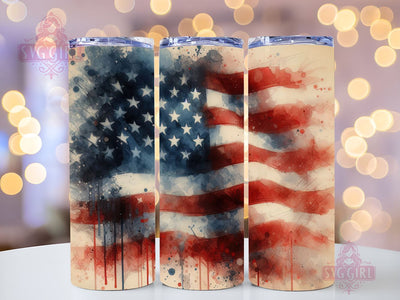 American Flag 20oz Skinny Tumbler Sublimation American Flag Tumbler, Patriotic Tumbler Design for Straight & Tapered PNG Sublimation SvggirlplusArt 