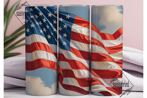 American Flag 20oz Tumbler Wrap Sublimation sassyprint 