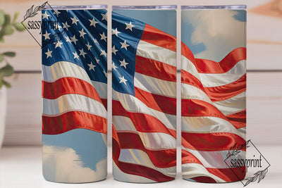 American Flag 20oz Tumbler Wrap Sublimation sassyprint 