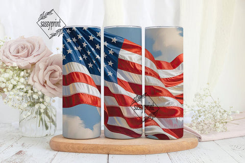 American Flag 20oz Tumbler Wrap Sublimation sassyprint 