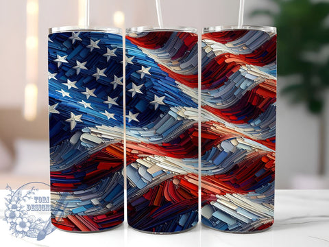 American Flag 4th of July 20oz Skinny Tumbler, American Flag Tumbler Png, Straight & Tapered Tumbler Wrap, Instant Digital Download Sublimation ToriDesigns 
