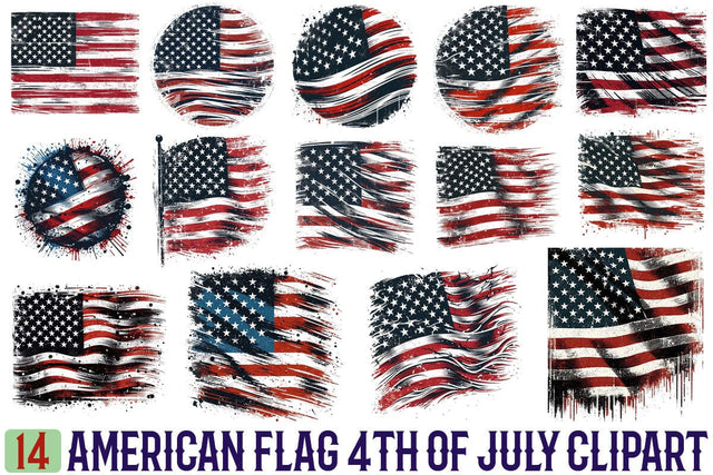 American Flag 4th Of July Sublimation Clipart Bundle Printable File Sublimation Creativedesigntee 